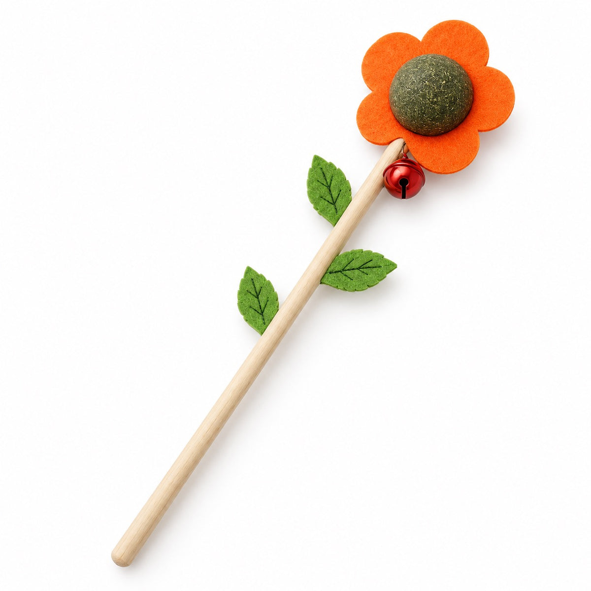 Sunflower Catnip Wand for Batting - Orange Sunflower