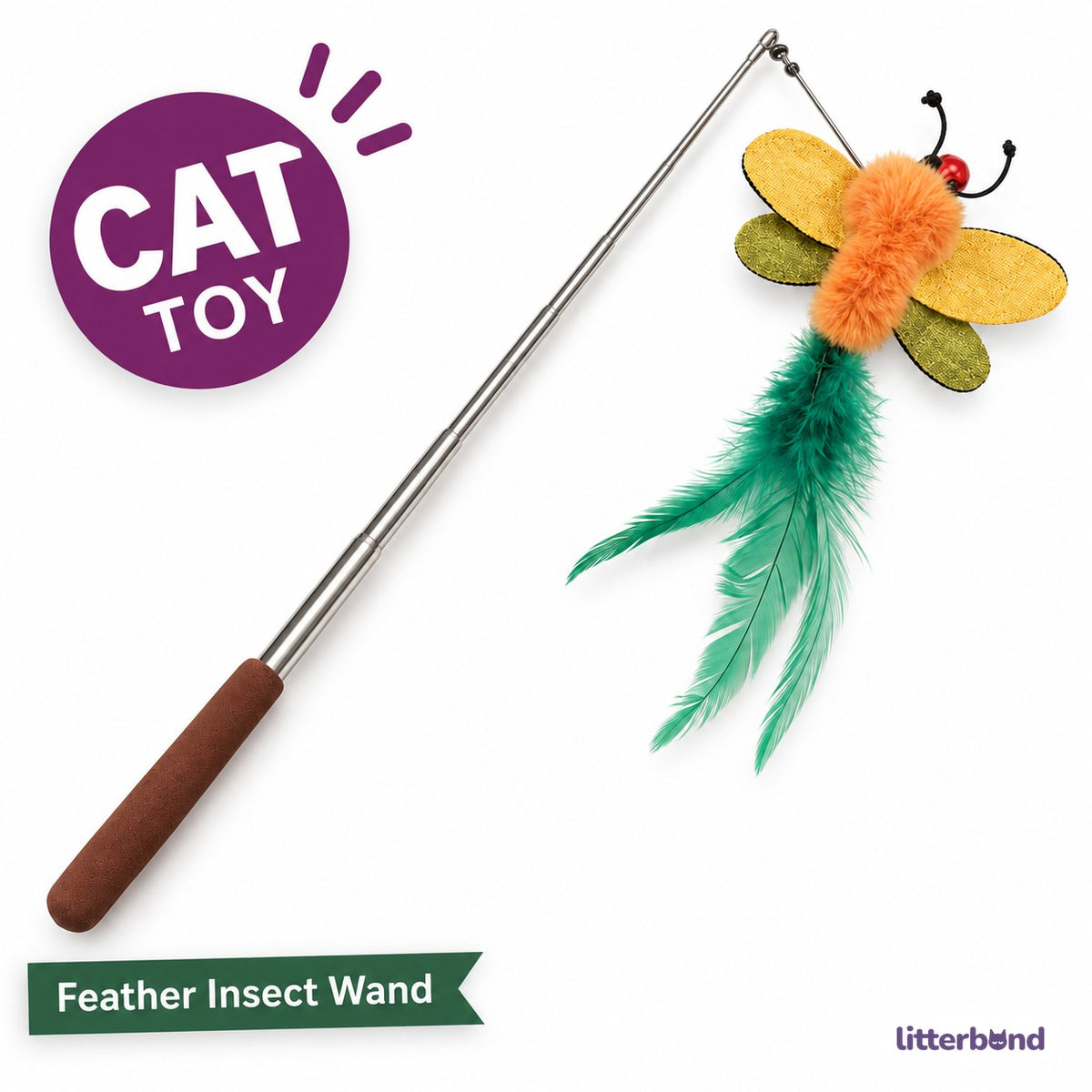 Feather Insect Wand for Chasing
