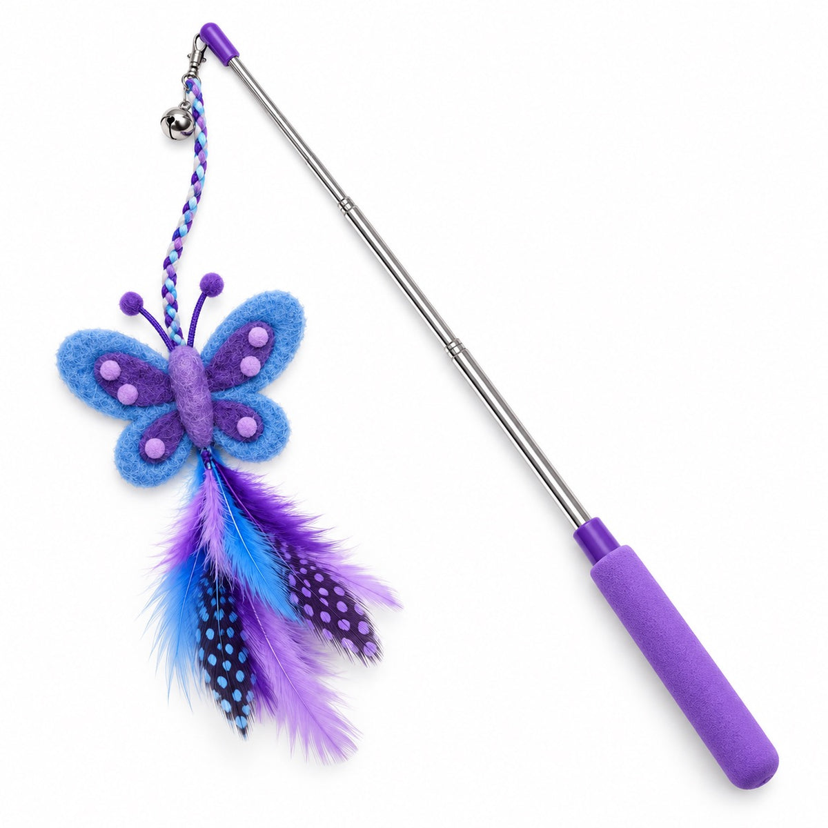 Feather Insect Wand for Chasing - Blueberry Star Butterfly