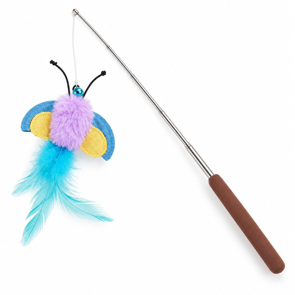 Feather Insect Wand for Chasing - Misty Purple Moth