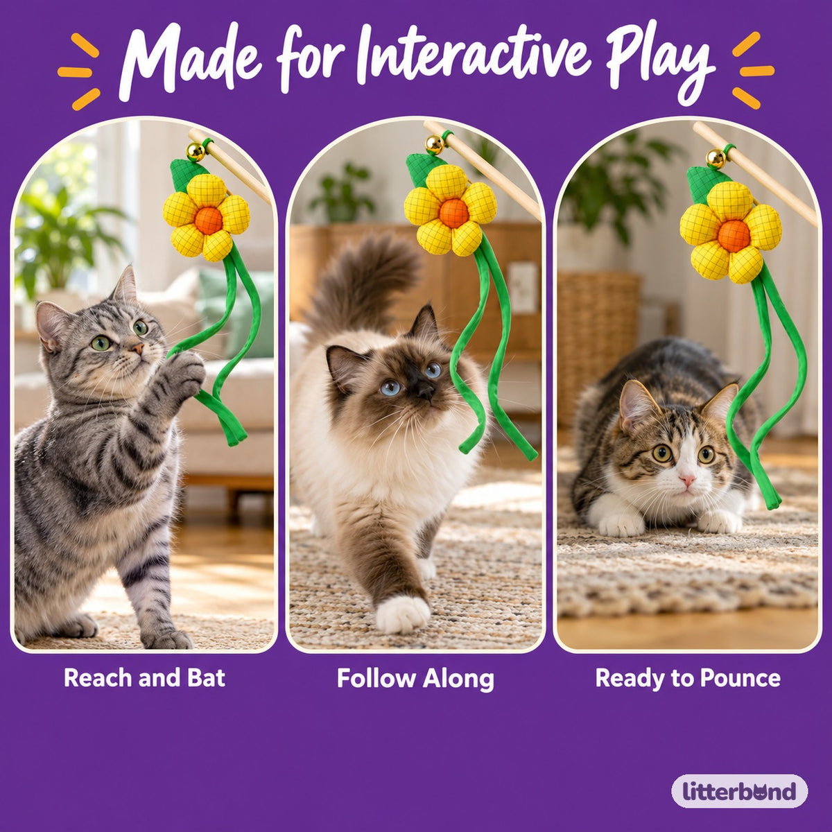 Grid Flower Ribbon Wand - playtime at home
