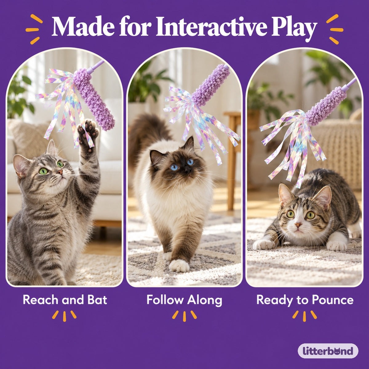 Iridescent Ribbon Teaser for Batting - playtime at home