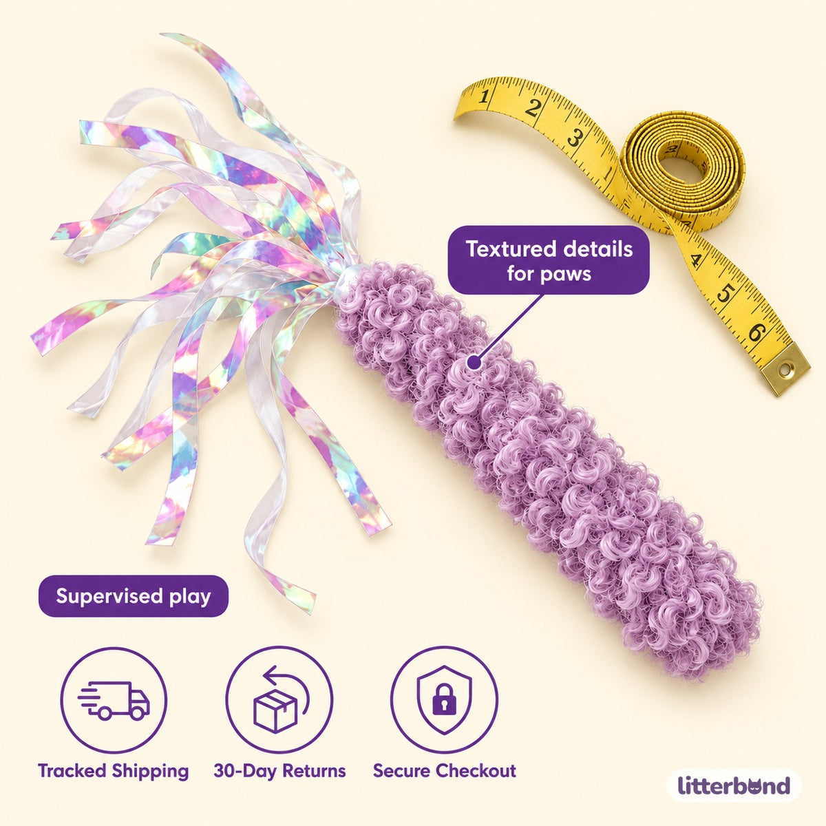 Iridescent Ribbon Teaser for Batting - size and details