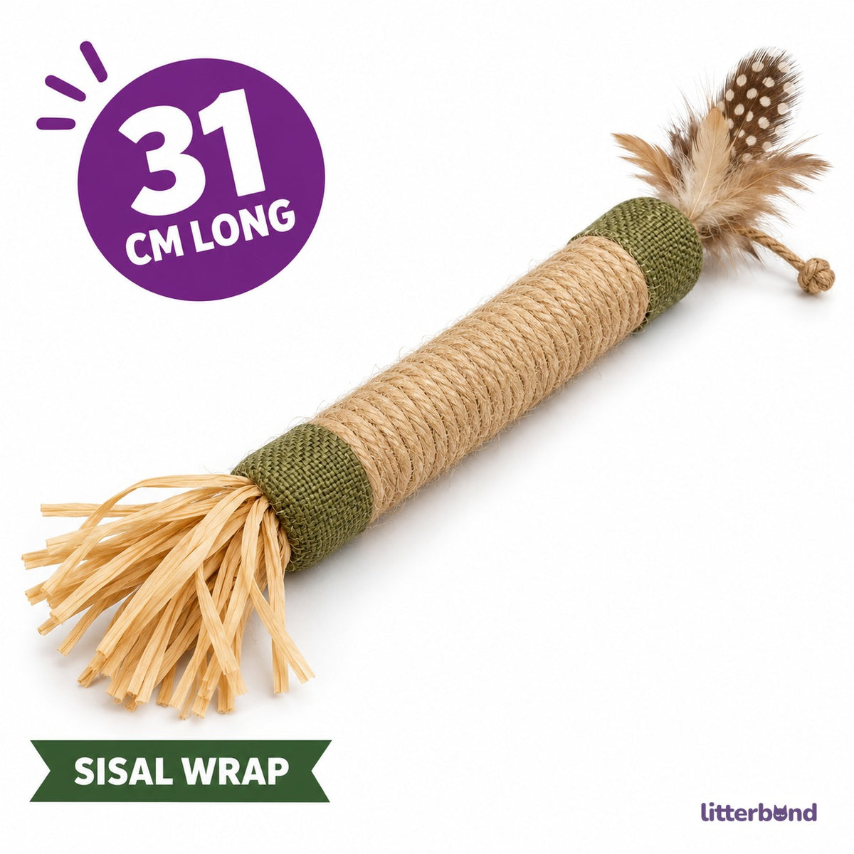 Silvervine Sisal Feather Stick