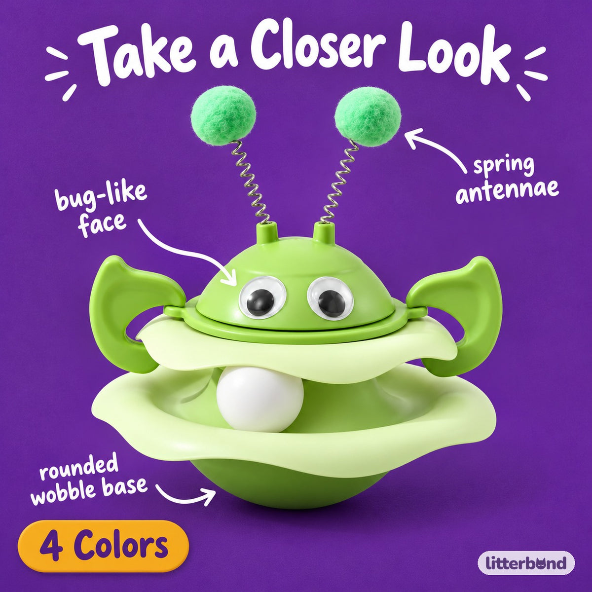 Bee Wobble Spinner Toy - close-up details