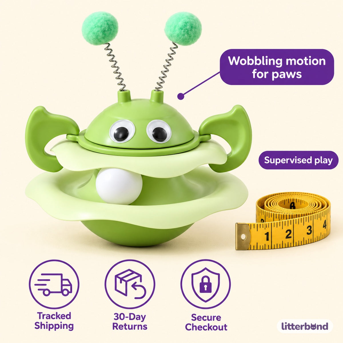 Bee Wobble Spinner Toy - size and details