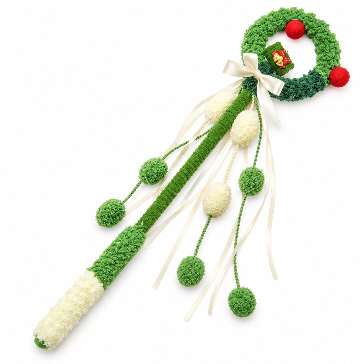Macaron Plush Ring Wand - Forest Green