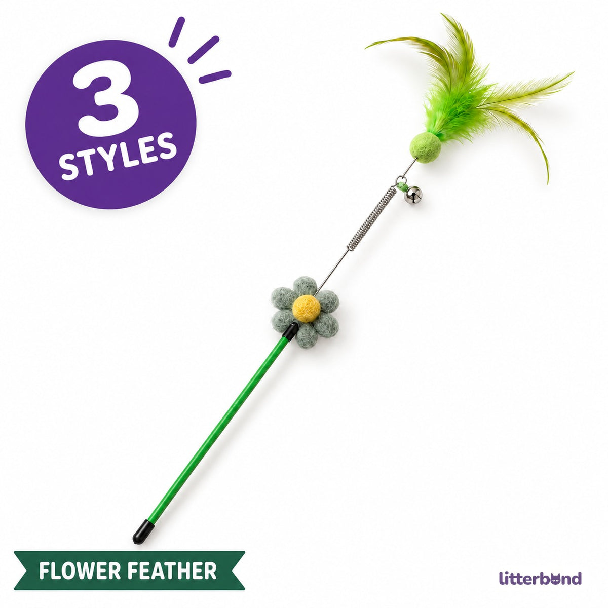 Flower Feather Wands for Chasing
