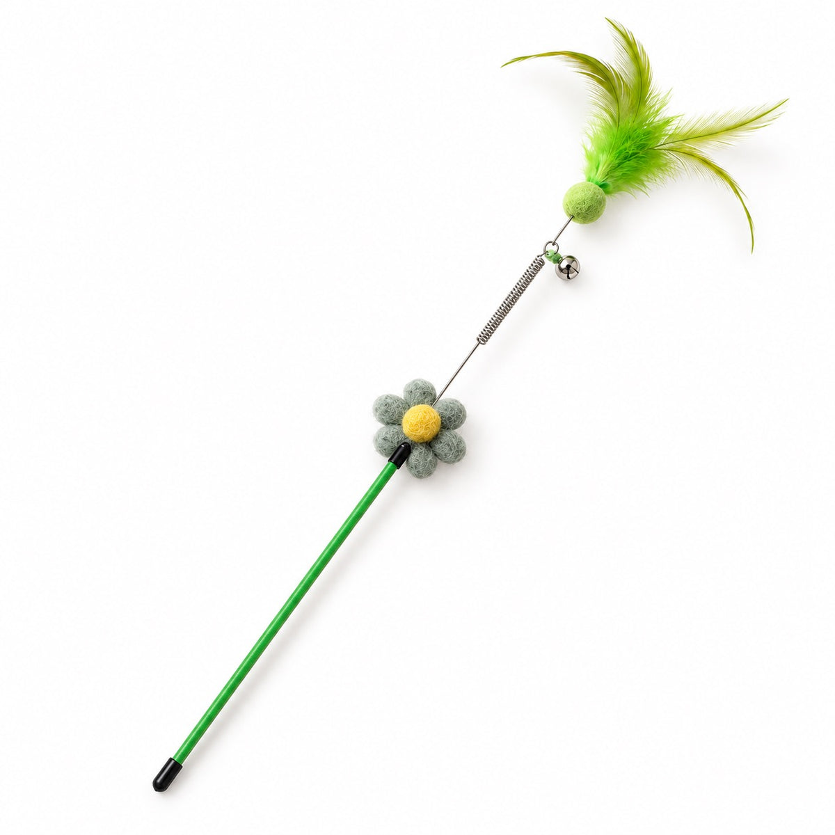 Flower Feather Wands for Chasing - Green Flower
