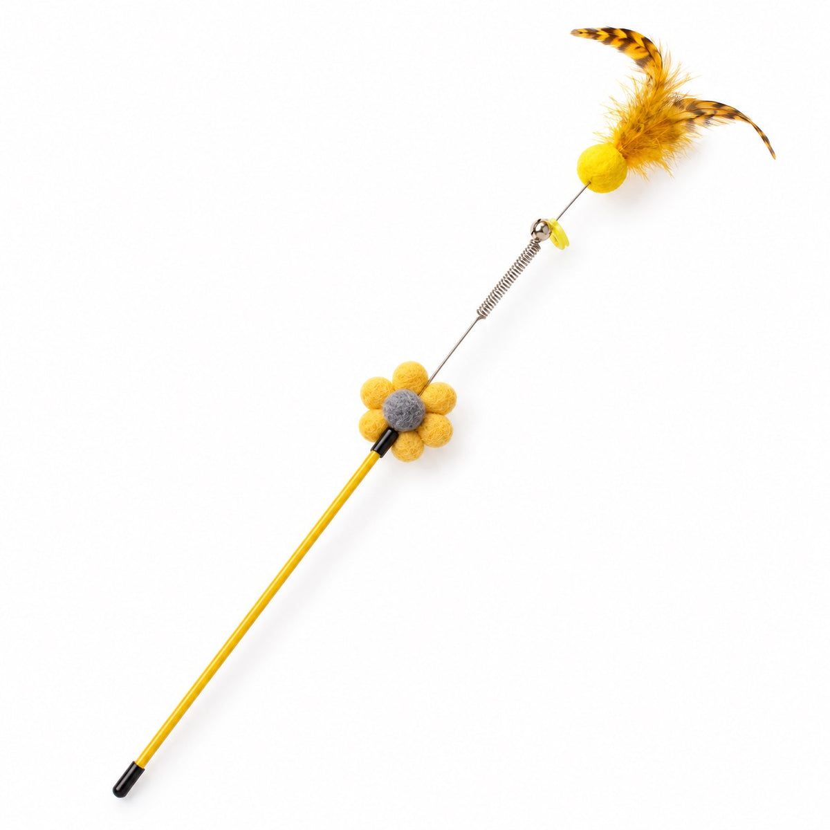 Flower Feather Wands for Chasing - Yellow Flower
