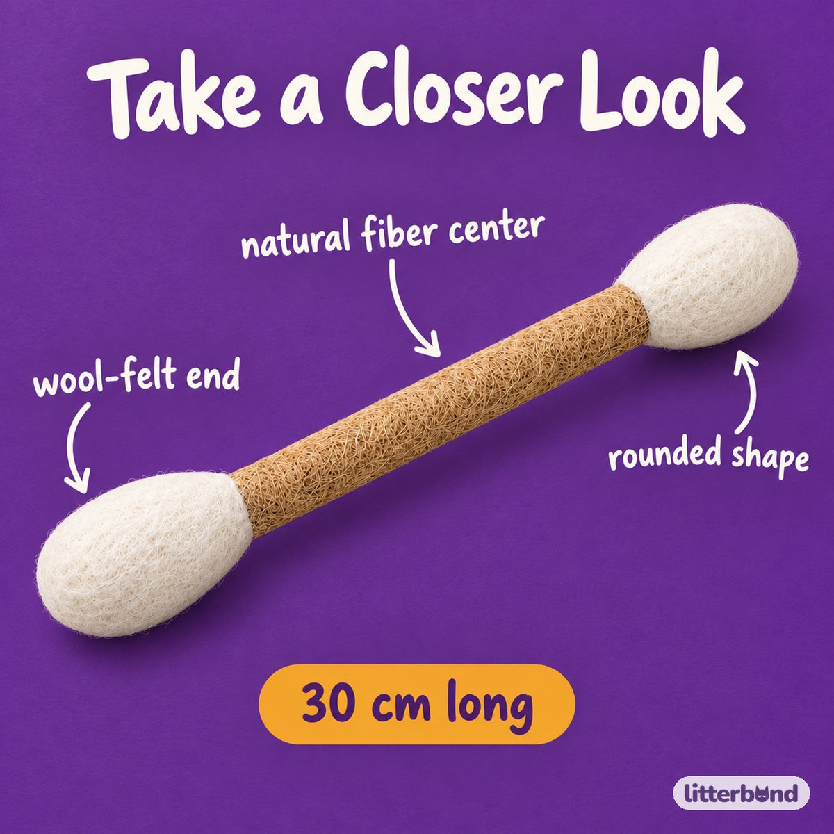 Wool Felt Baton for Batting - close-up details