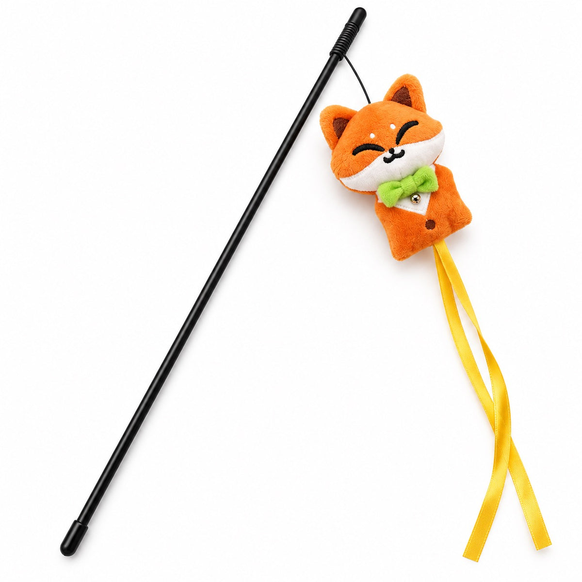 Wolf Pup & Fox Plush Teaser Wand - Orange Fox