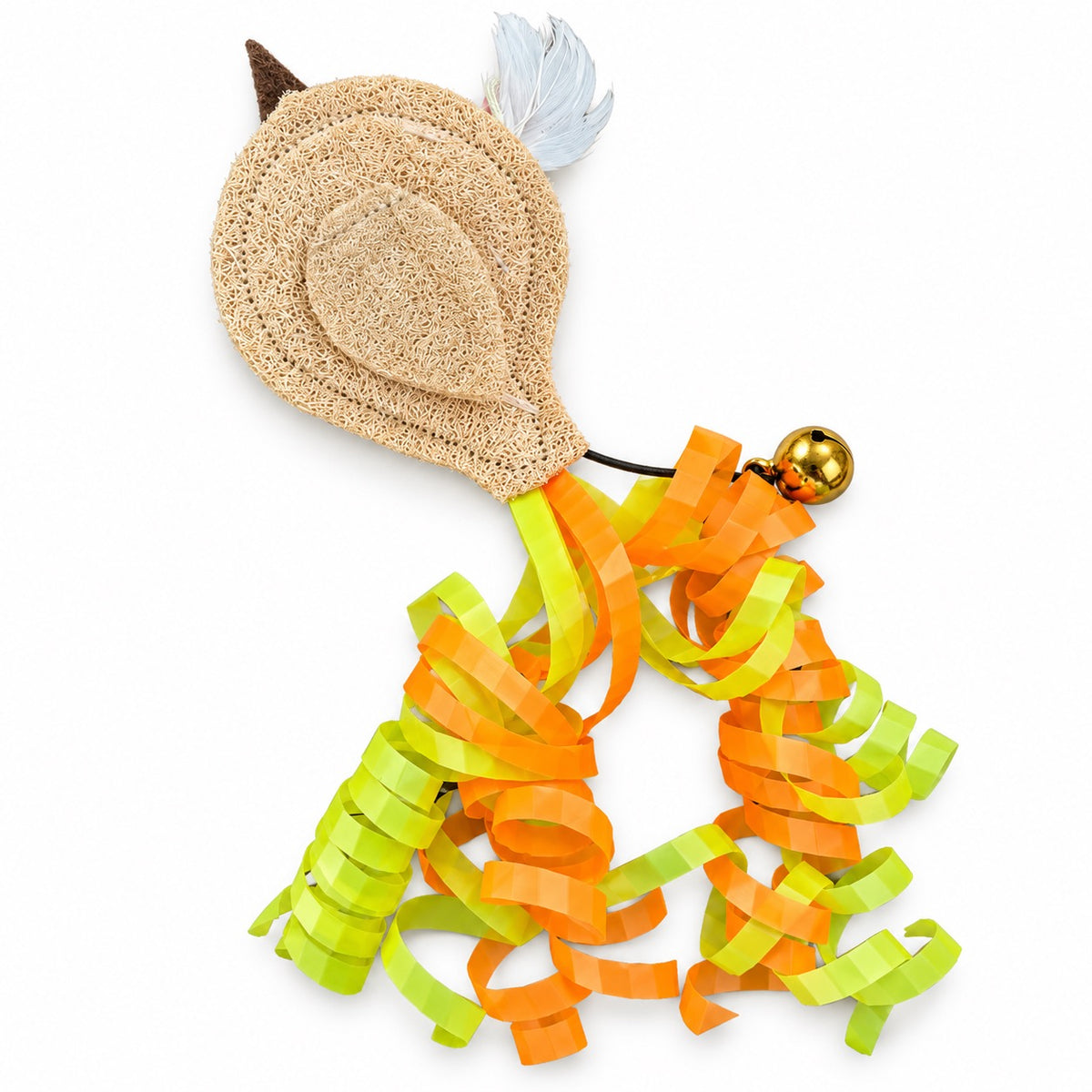 Loofah Bird Ribbon Toy for Batting - Loofah Bird Ribbon Toy