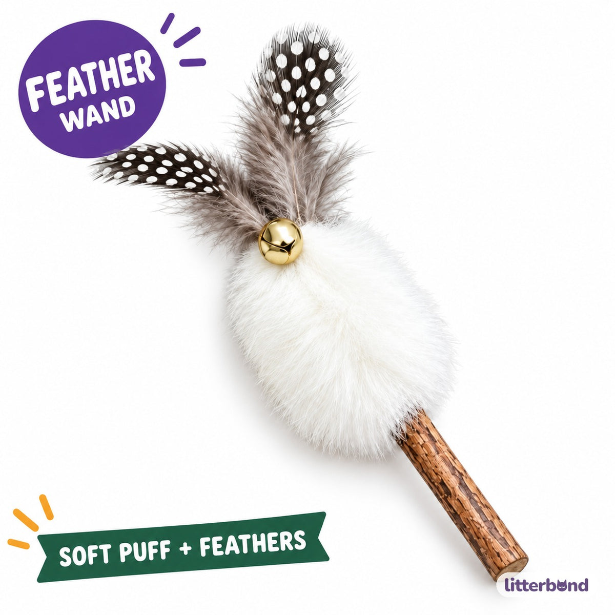 Silvervine Fluffy Puff Teaser Wand