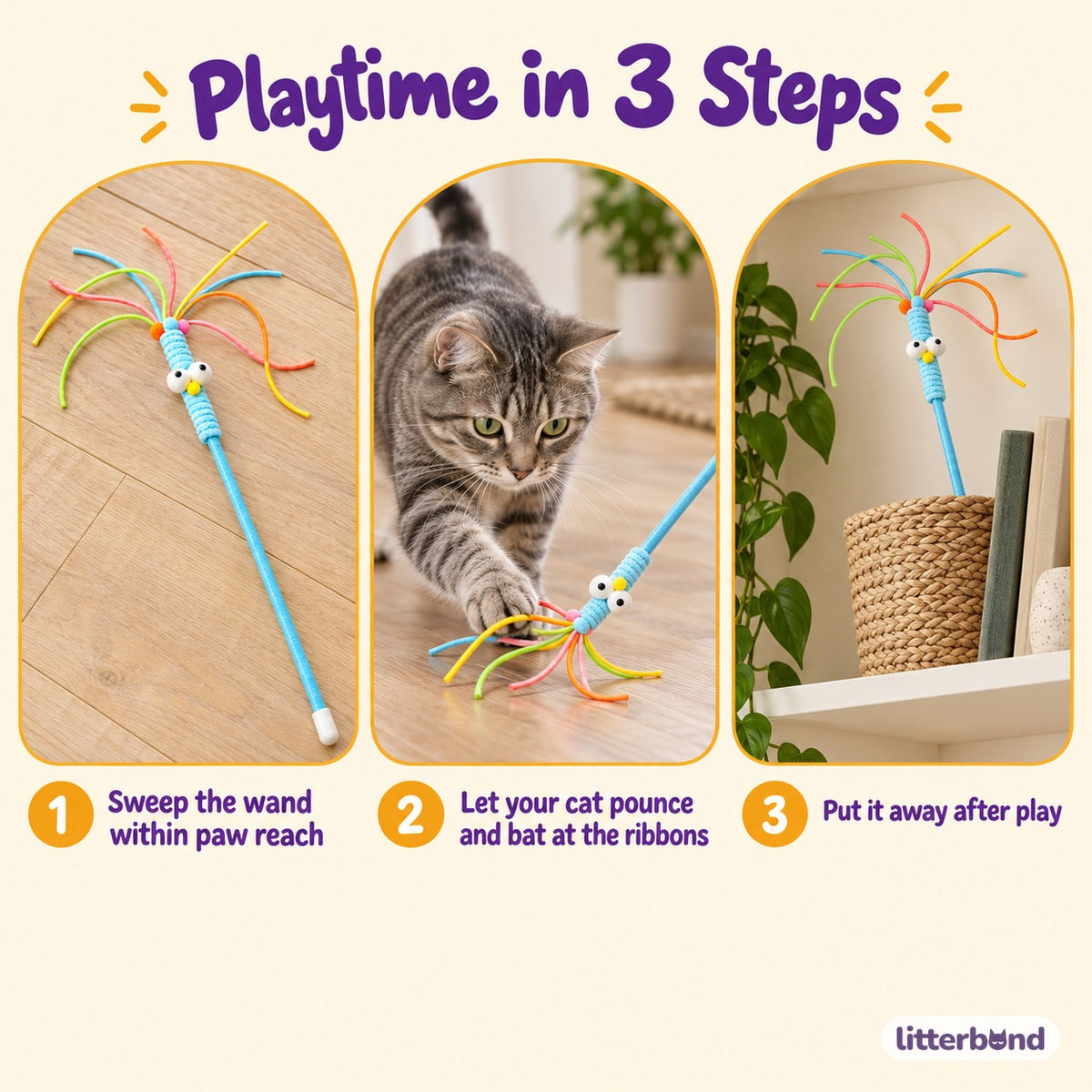 Big-Eye Ribbon Wand for Batting - how to play