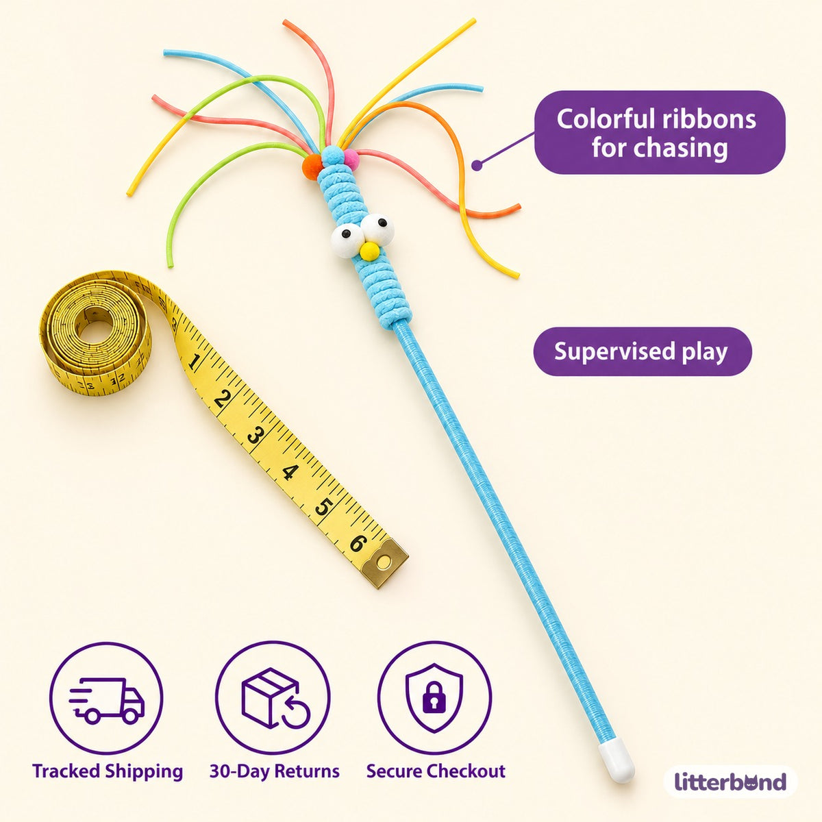 Big-Eye Ribbon Wand for Batting - size and details