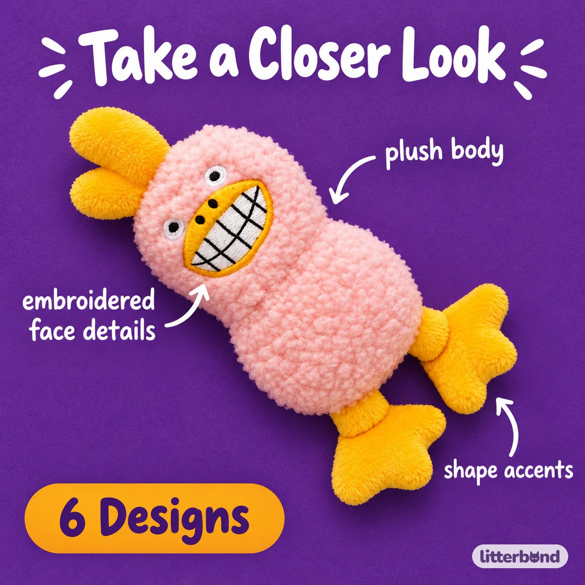 Novelty Plush Toys for Batting - close-up details