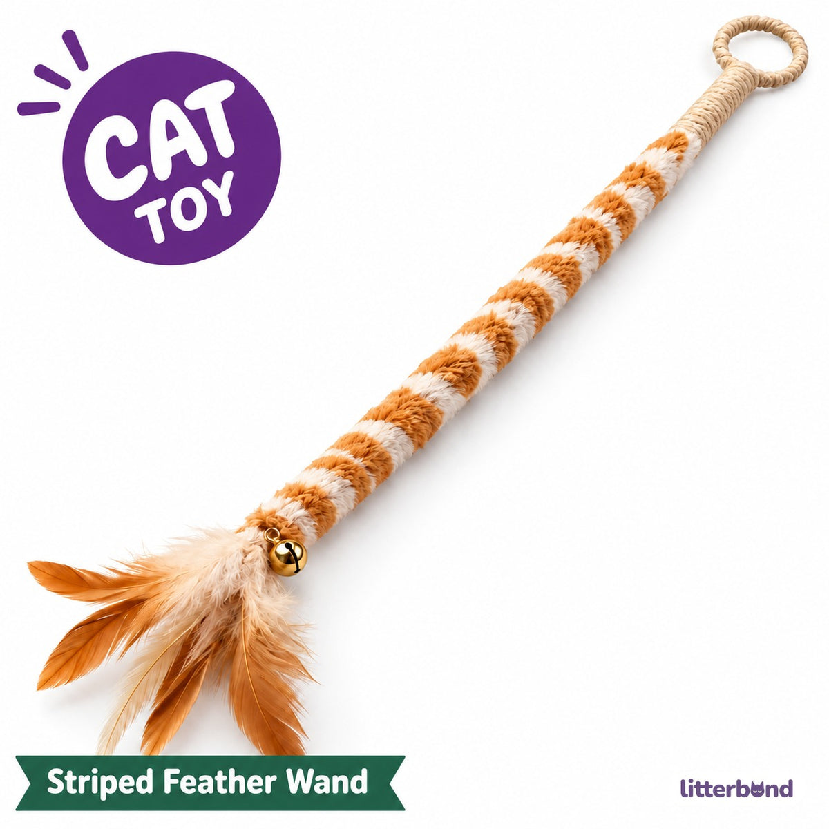 Striped Feather Chase Wand