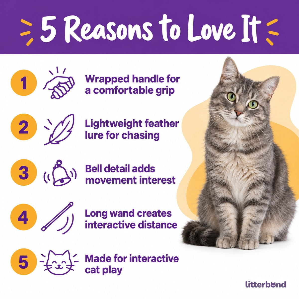 Striped Feather Chase Wand - 5 reasons to love it