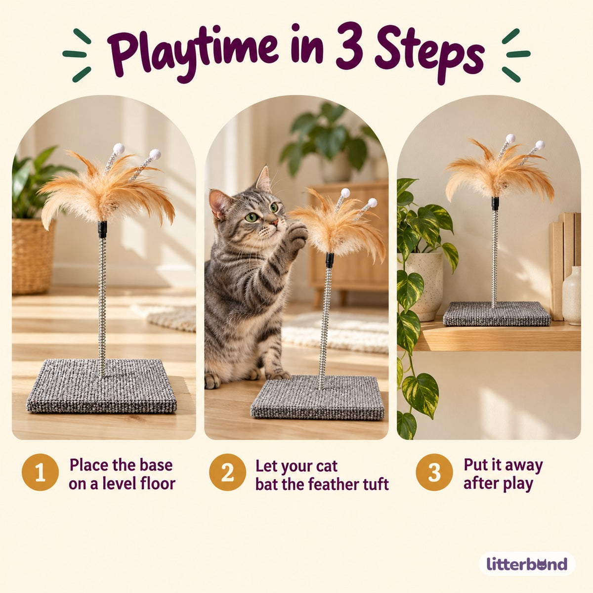 Spring Feather Scratcher - how to play