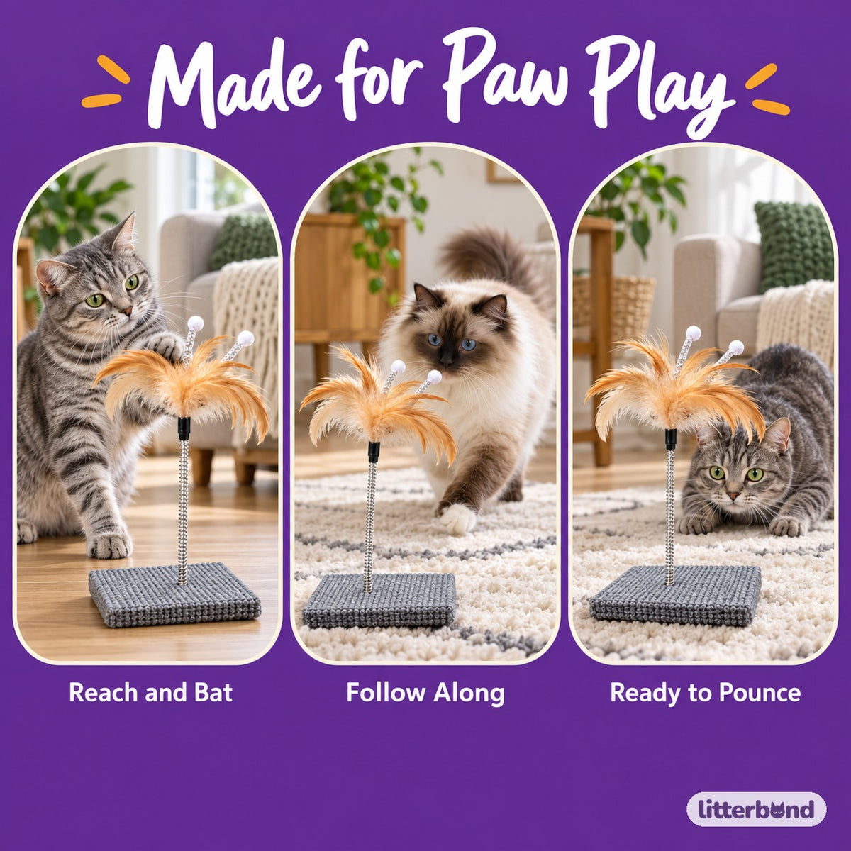 Spring Feather Scratcher - playtime at home