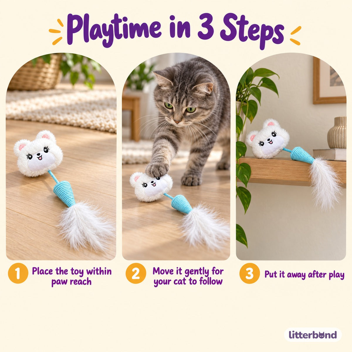 Plush Face Feather Cone for Batting - how to play
