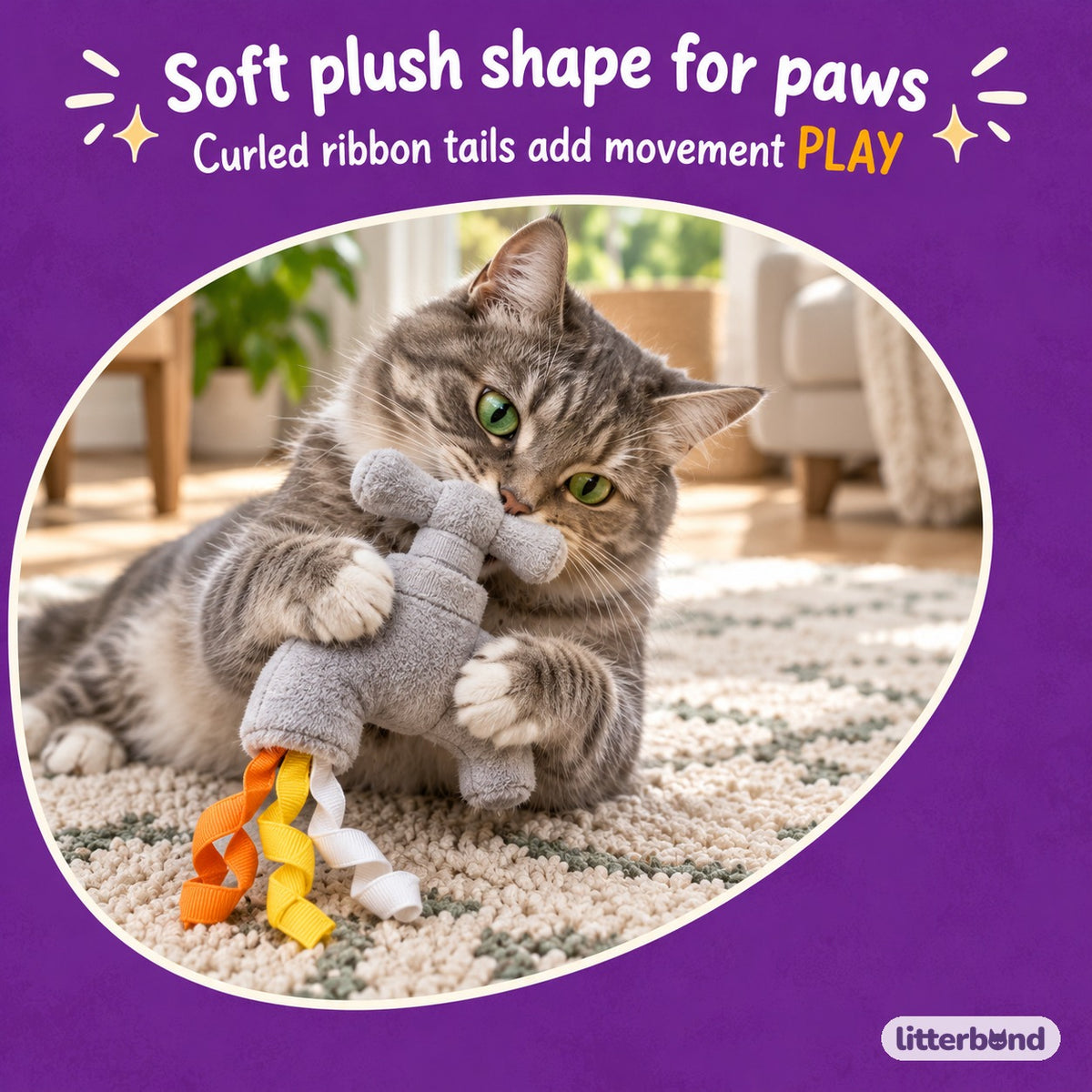 Gray Faucet Plush Toy for Batting with a cat