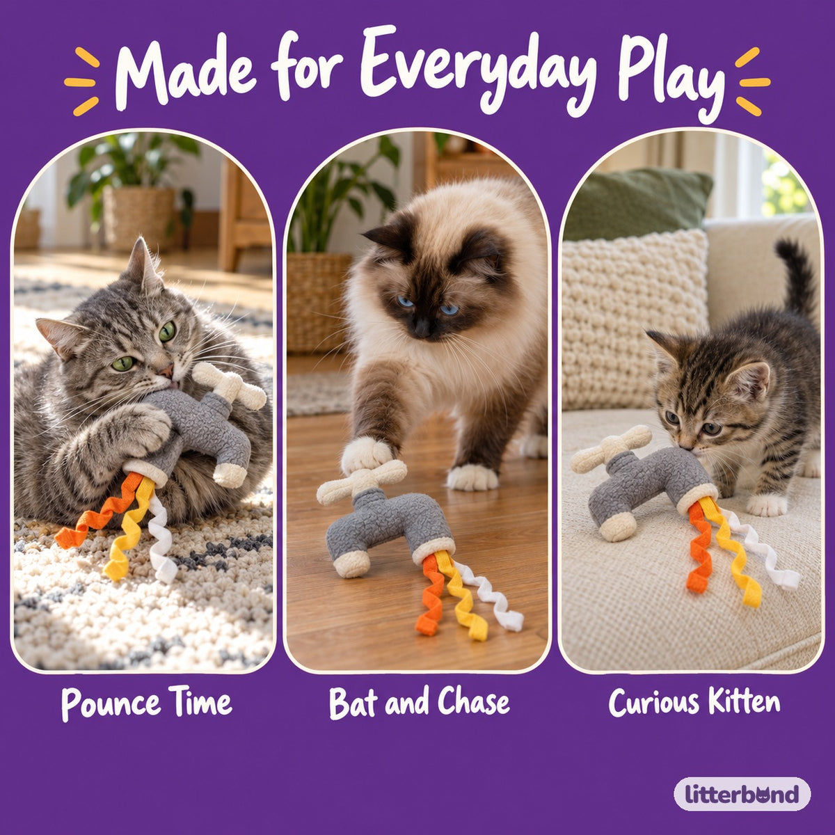 Gray Faucet Plush Toy for Batting - playtime at home