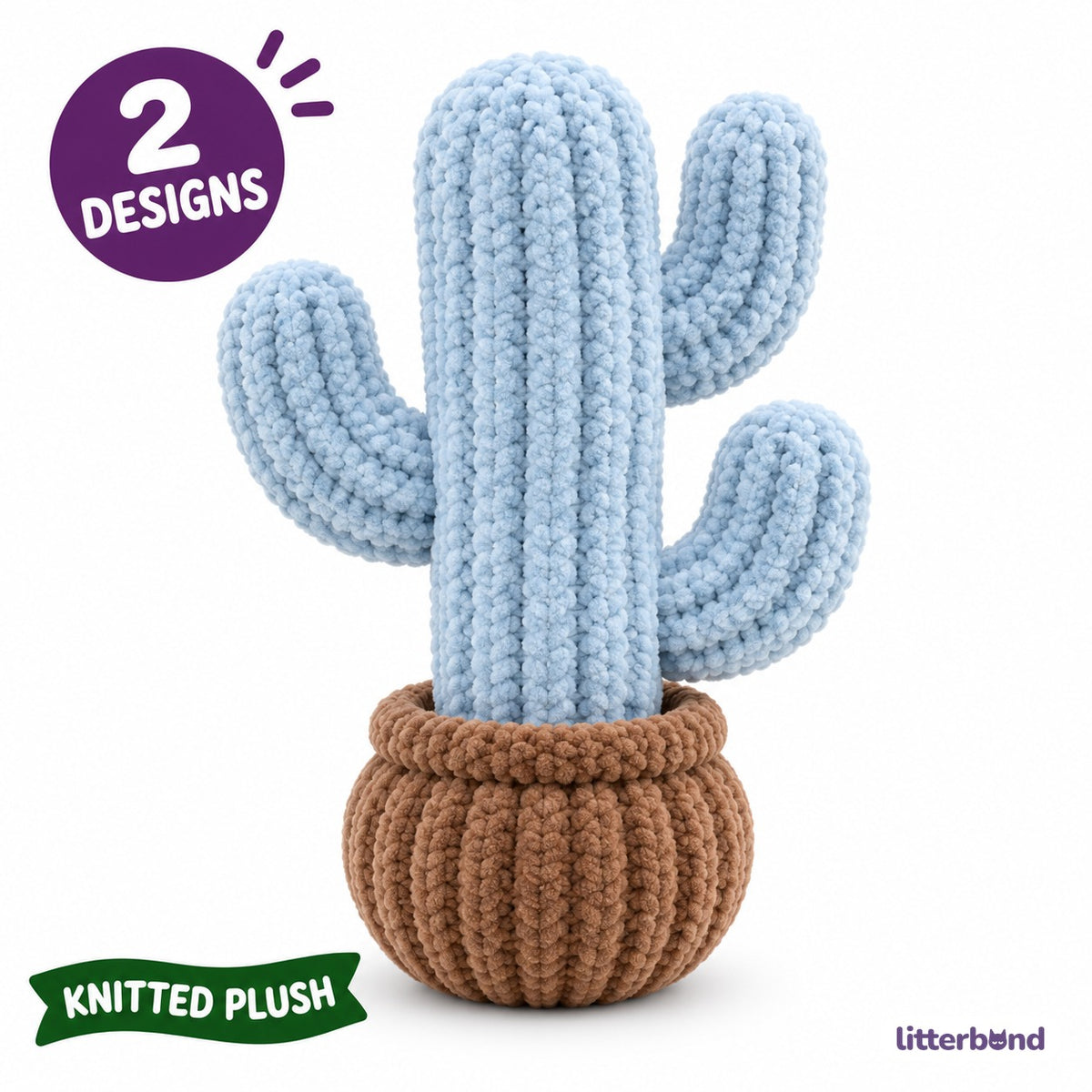 Knitted Catnip Plush Toy for Batting & Hugging