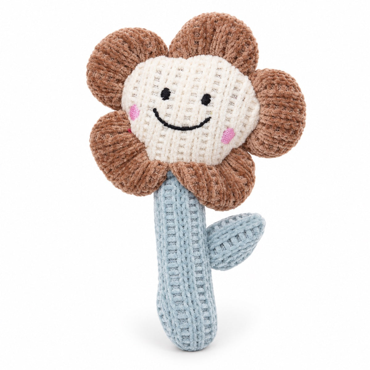 Knitted Catnip Plush Toy for Batting & Hugging - Smiling Flower