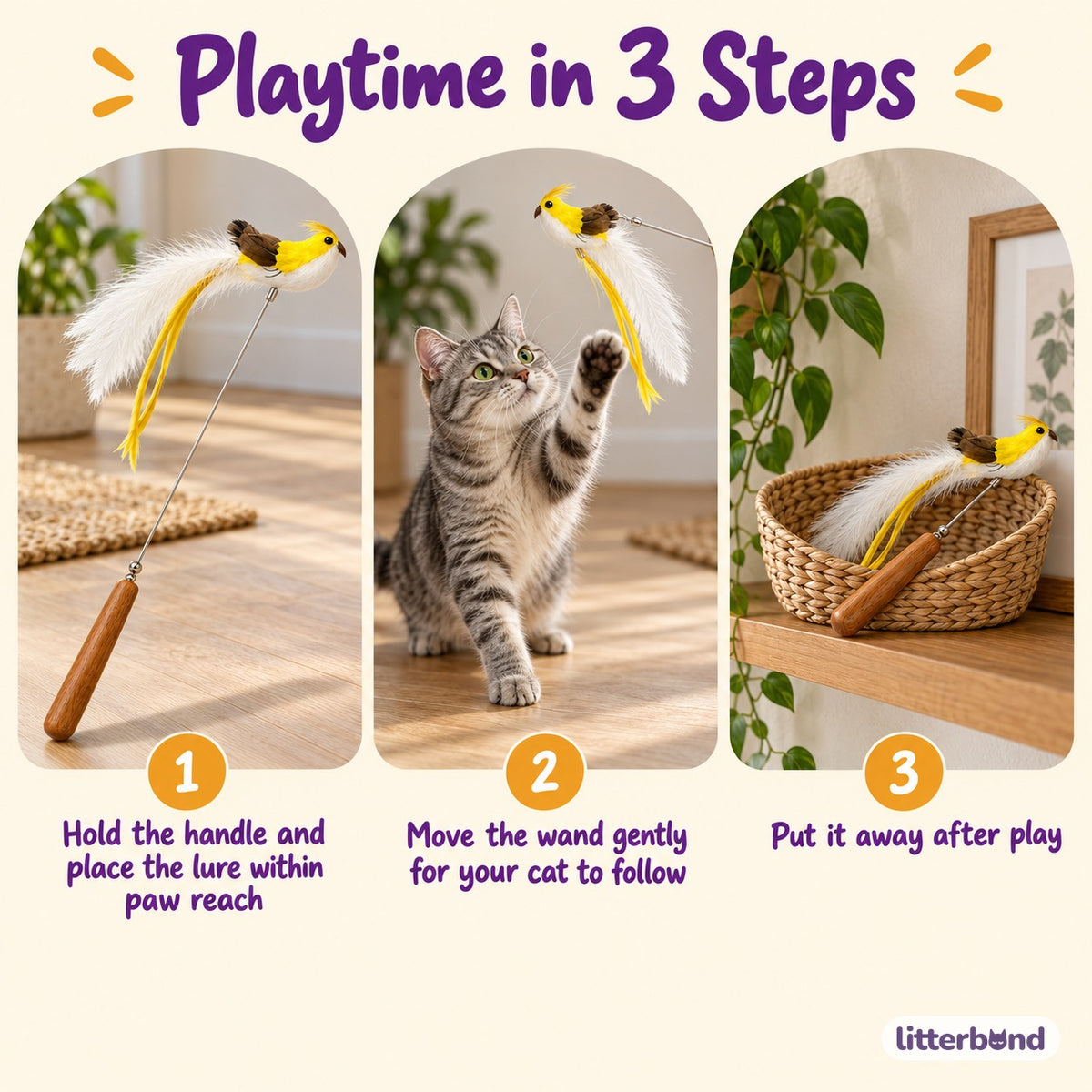 Bird Bee Chasing Wand - how to play