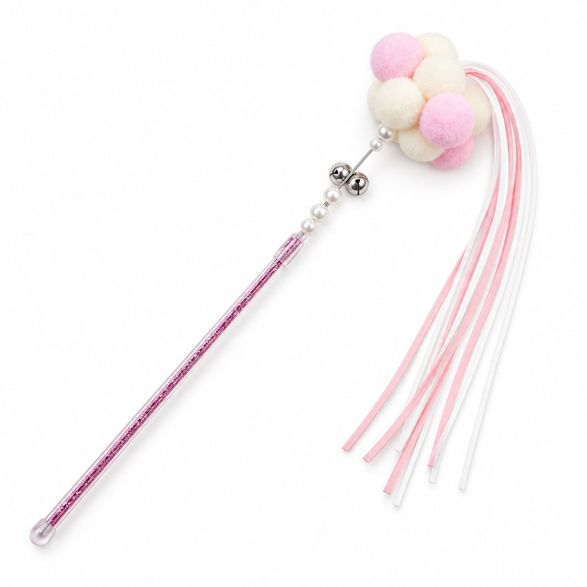 Pastel Pom-Pom Teaser Wand for Chasing - Pink
