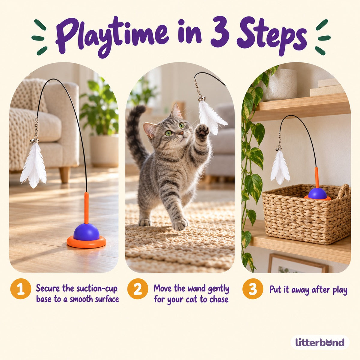 Suction Feather Chaser Wand - how to play