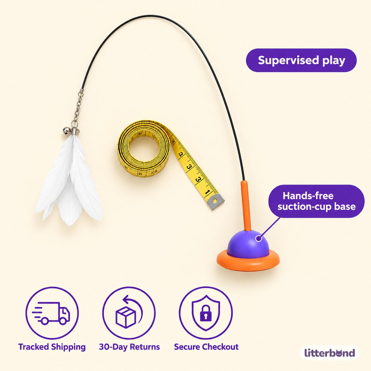 Suction Feather Chaser Wand - size and details