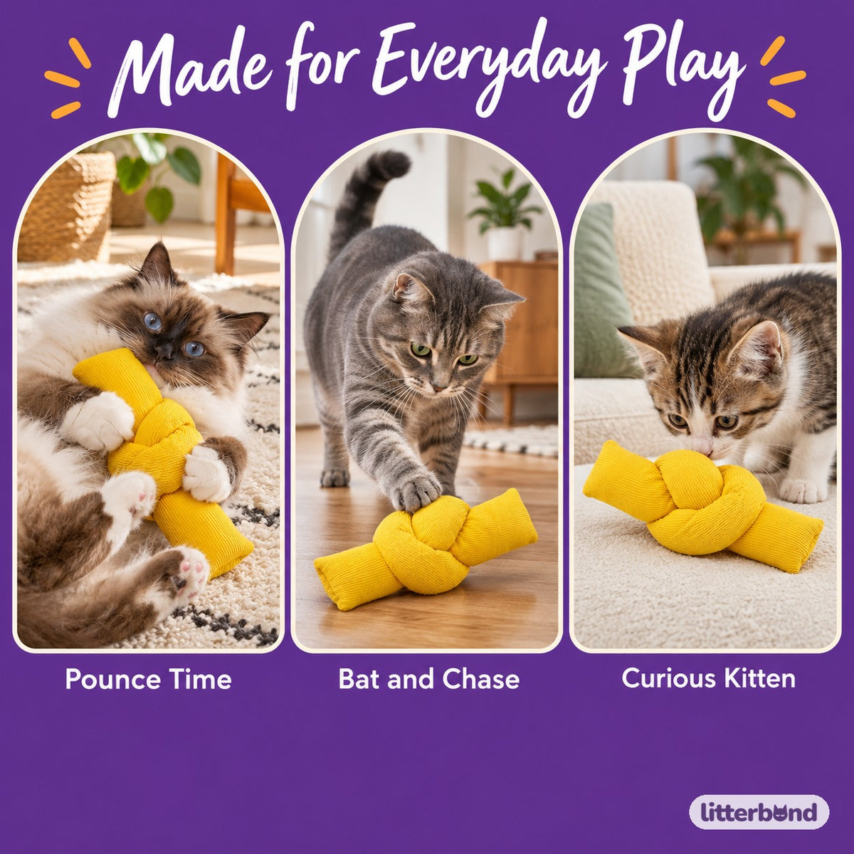 Knotted Crinkle Kicker Pillow - playtime at home