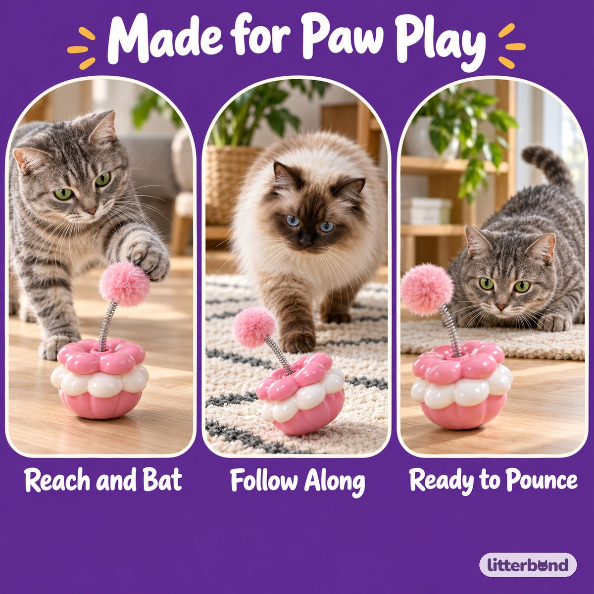 Flower Tumbler Toy for Batting - playtime at home