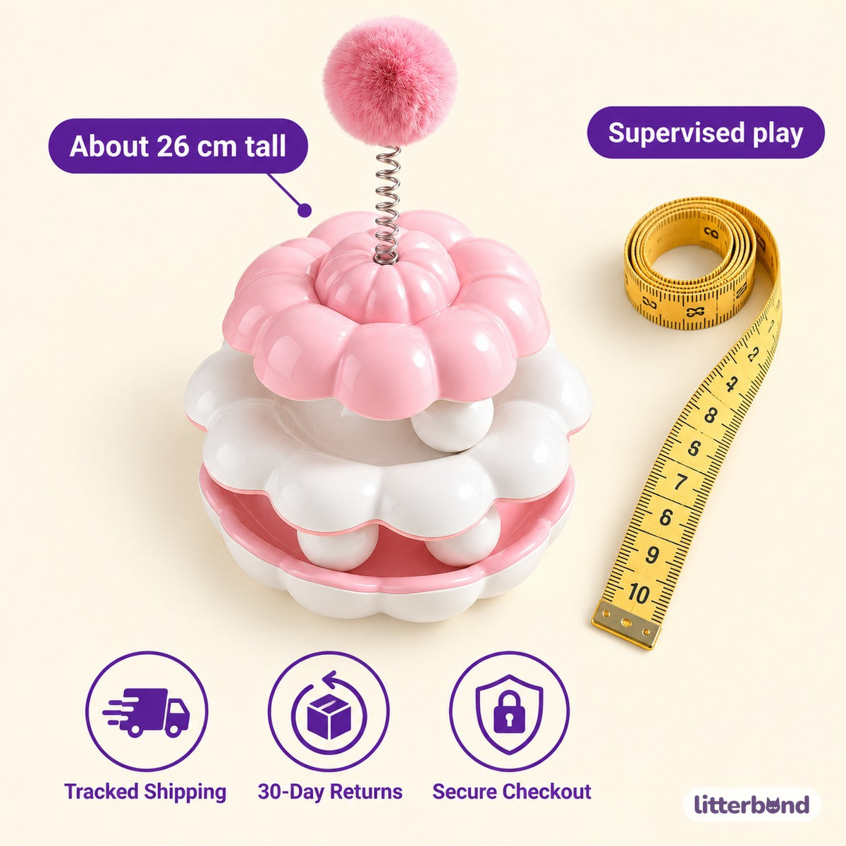 Flower Tumbler Toy for Batting - size and details