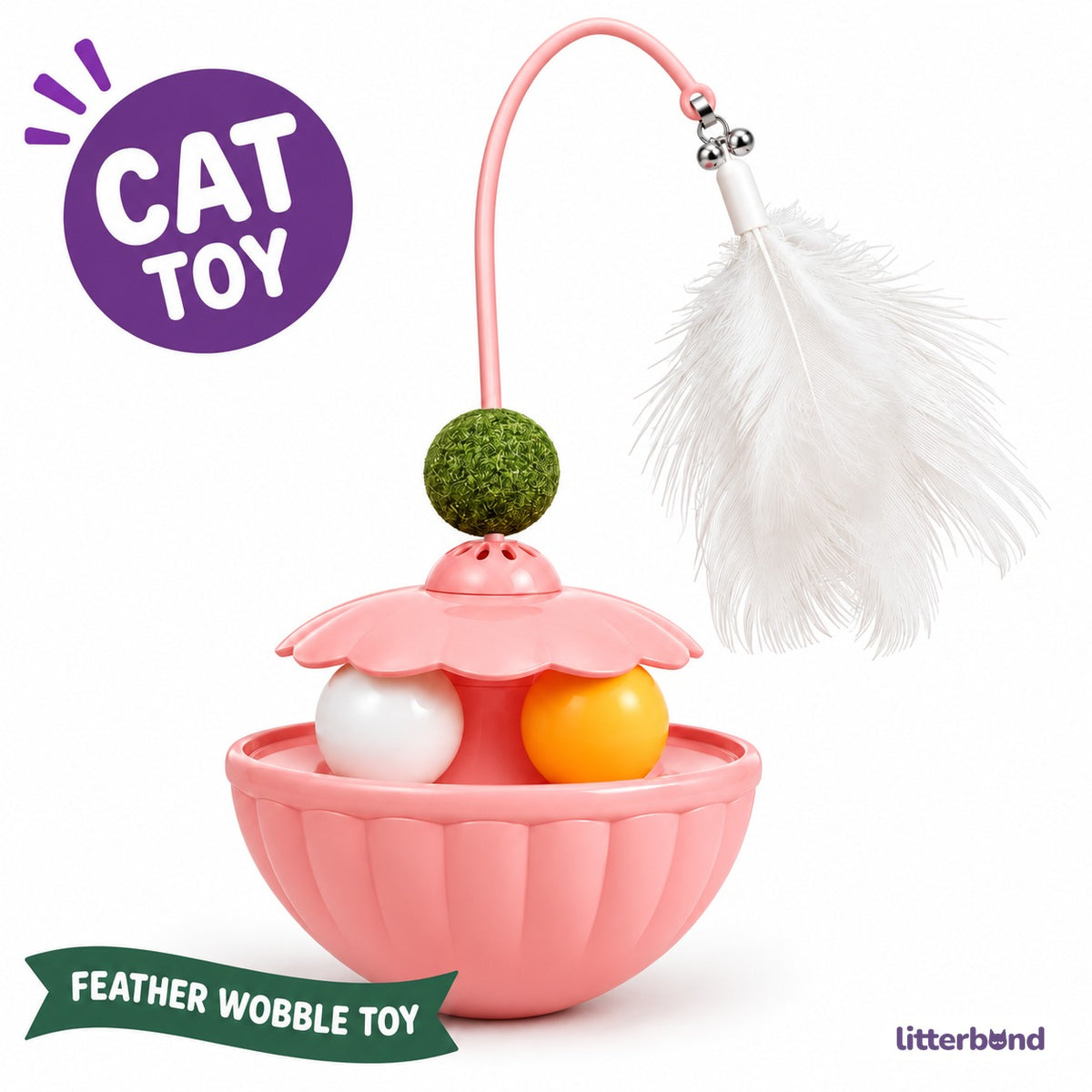 Feather Wobble Toy for Batting