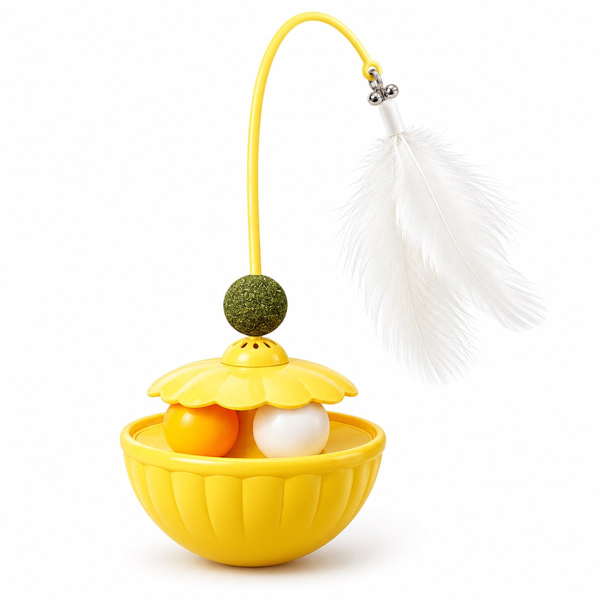 Feather Wobble Toy for Batting - Lemon Plain