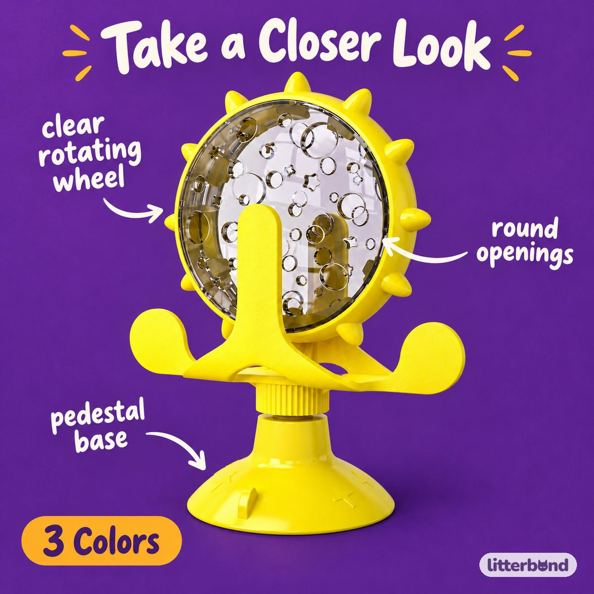 Rotating Treat Wheel for Batting - close-up details