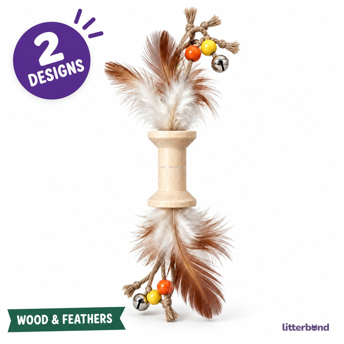 Wooden Feather Batting Toy