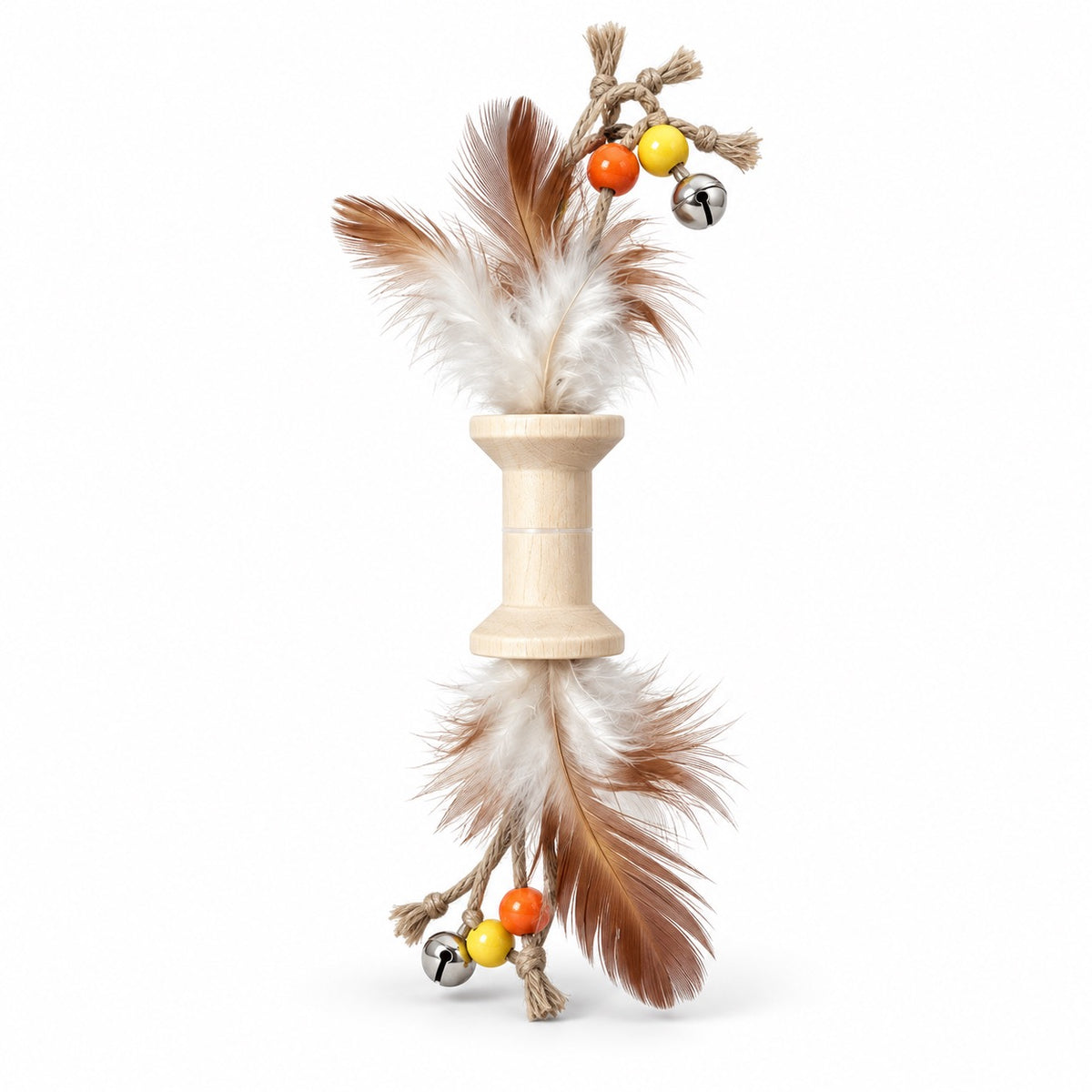 Wooden Feather Batting Toy - Wooden Drum