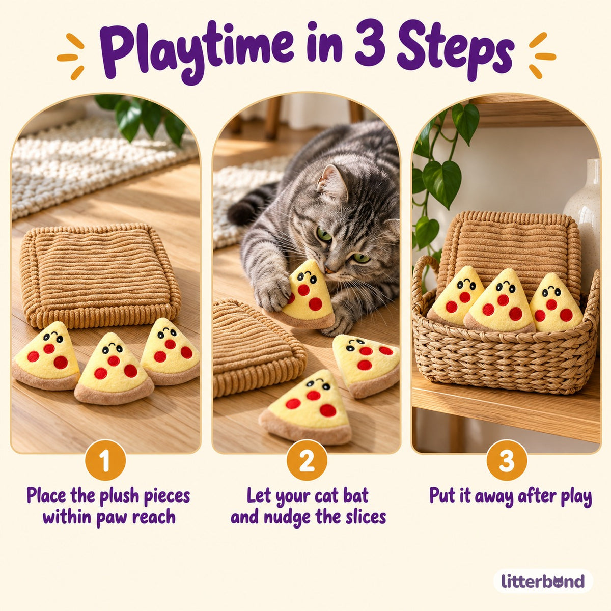 Plush Pizza Set for Batting - how to play