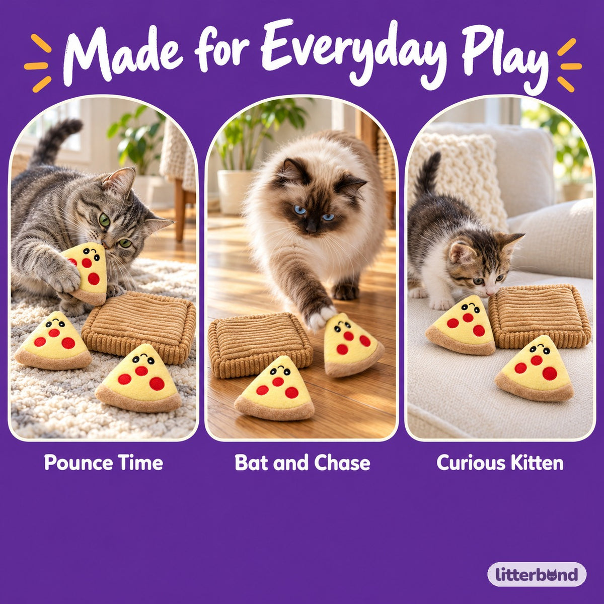 Plush Pizza Set for Batting - playtime at home