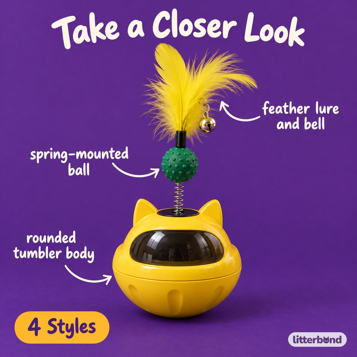Feather Wobble Tumbler for Batting - close-up details