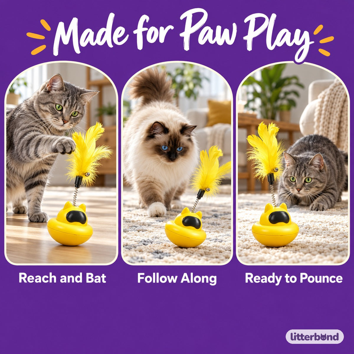 Feather Wobble Tumbler for Batting - playtime at home