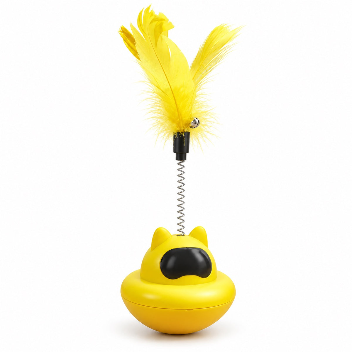 Feather Wobble Tumbler for Batting - Yellow with Replaceable Ball