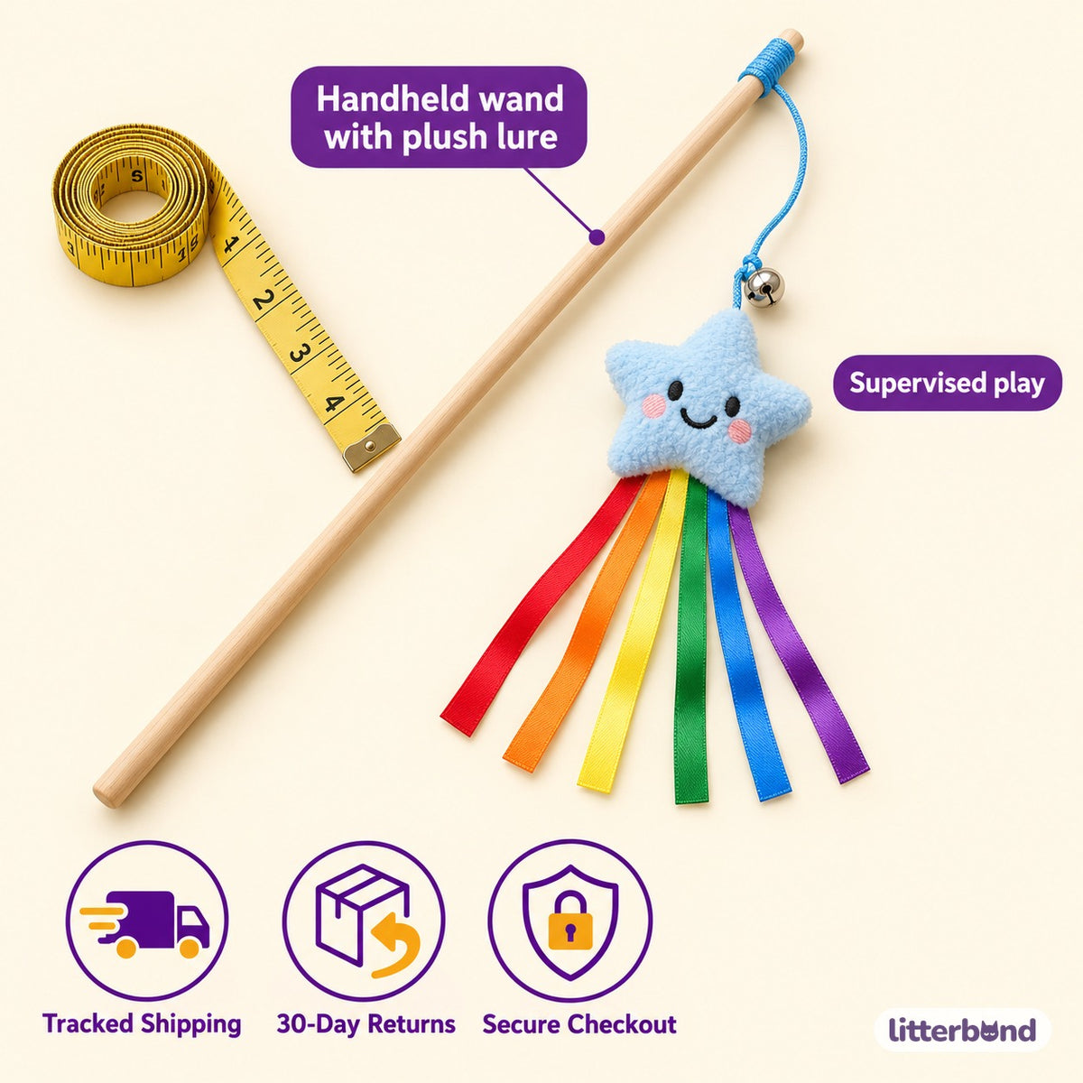 Wooden Teaser Wand for Batting - size and details