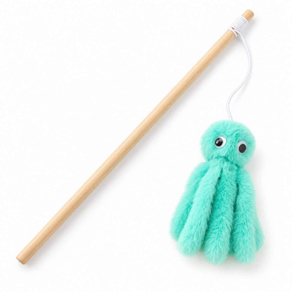Wooden Teaser Wand for Batting - Aqua Octopus