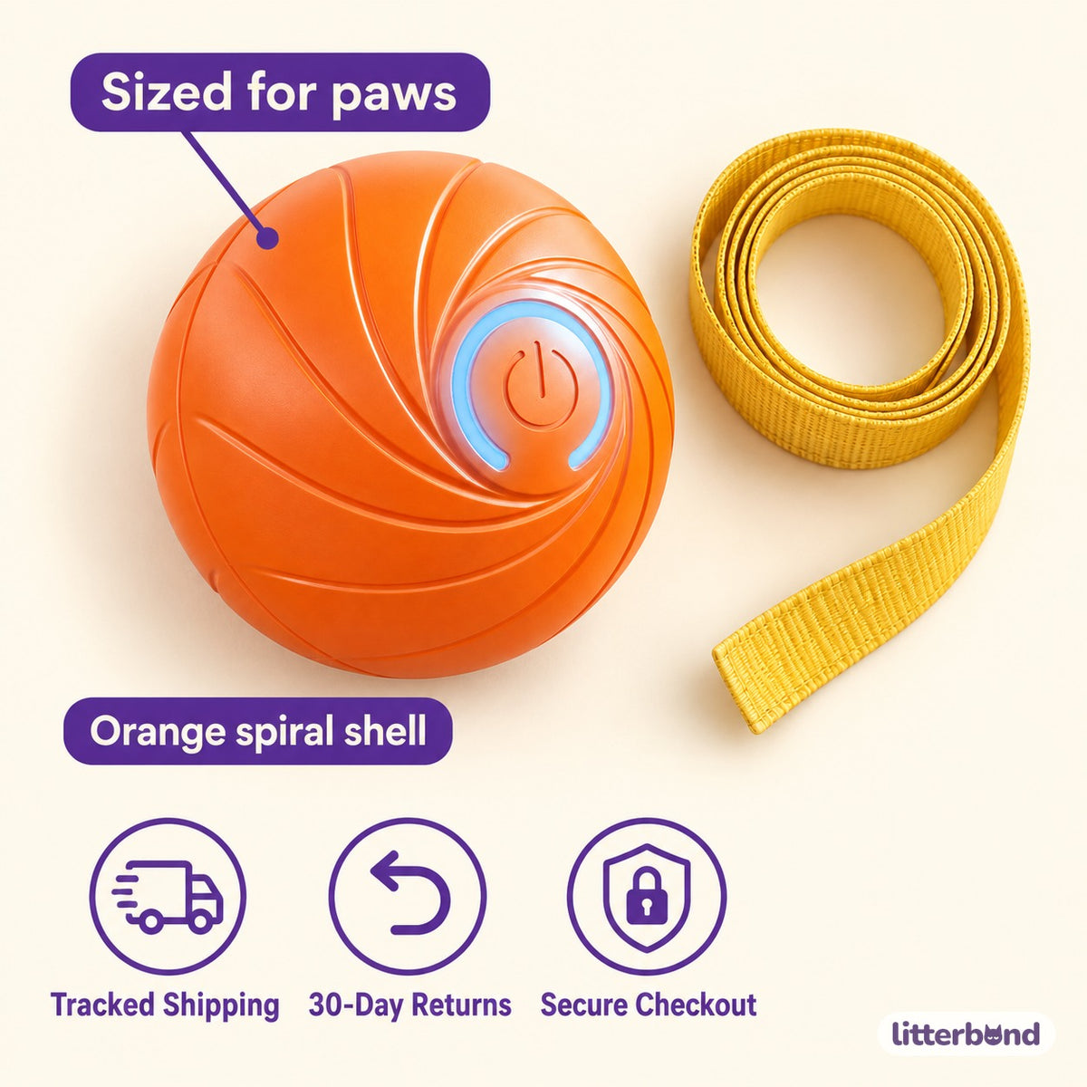 Orange Spiral Ball for Chasing - size and details